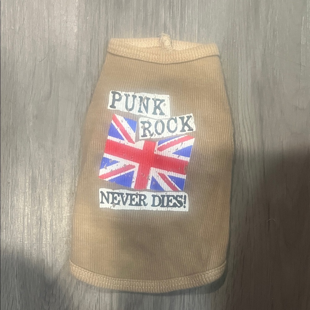 Tan Punk Rock Dog tank top